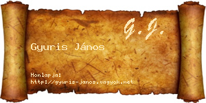 Gyuris János névjegykártya