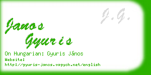 janos gyuris business card