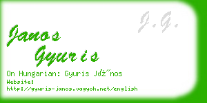 janos gyuris business card